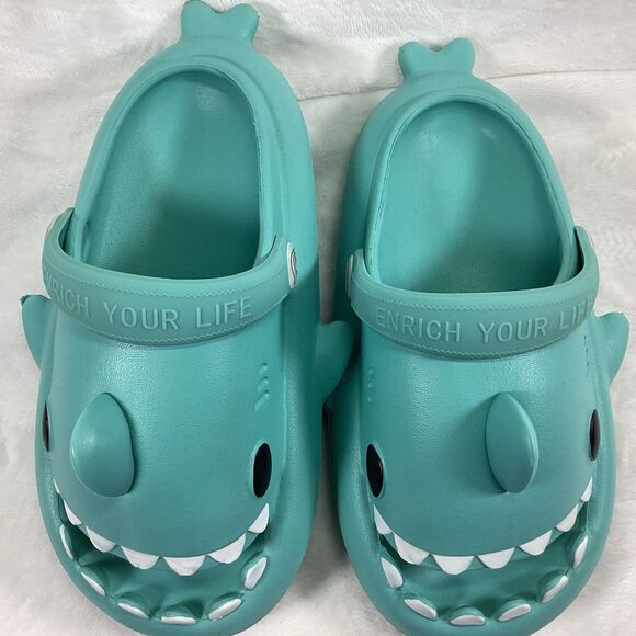 Unbranded Other - Shark Slides Sandals Unisex Non Slip Slippers Kids Size 12 Shoes Shark Flip Flop